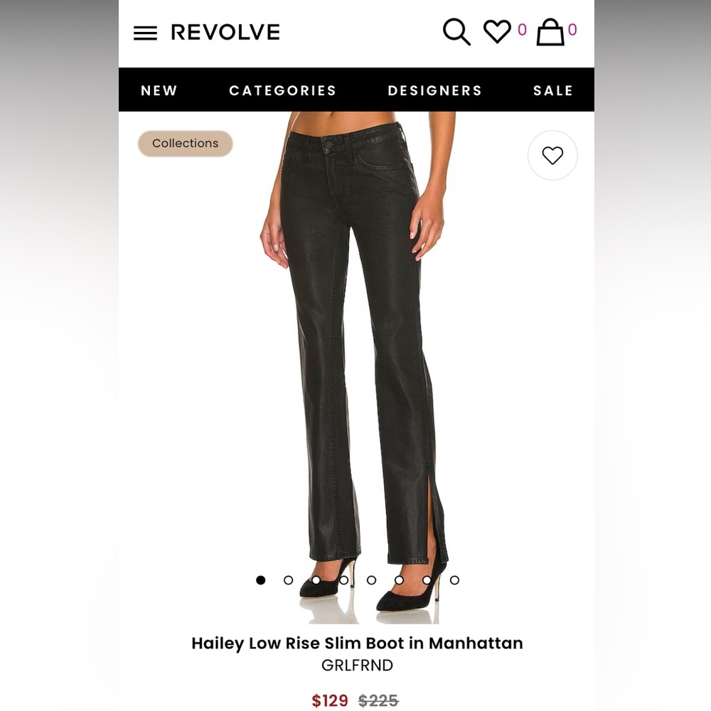 GRLFRND Hailey Low Rise Slim Boot in Manhattan. Size 27.